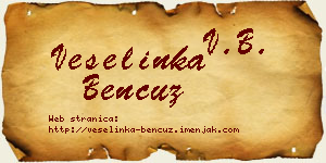 Veselinka Bencuz vizit kartica